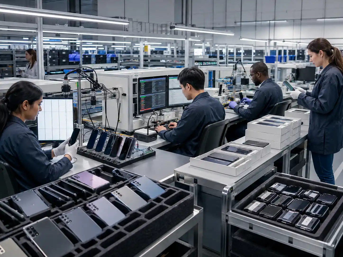 Factory QC workflow for used mobile phones