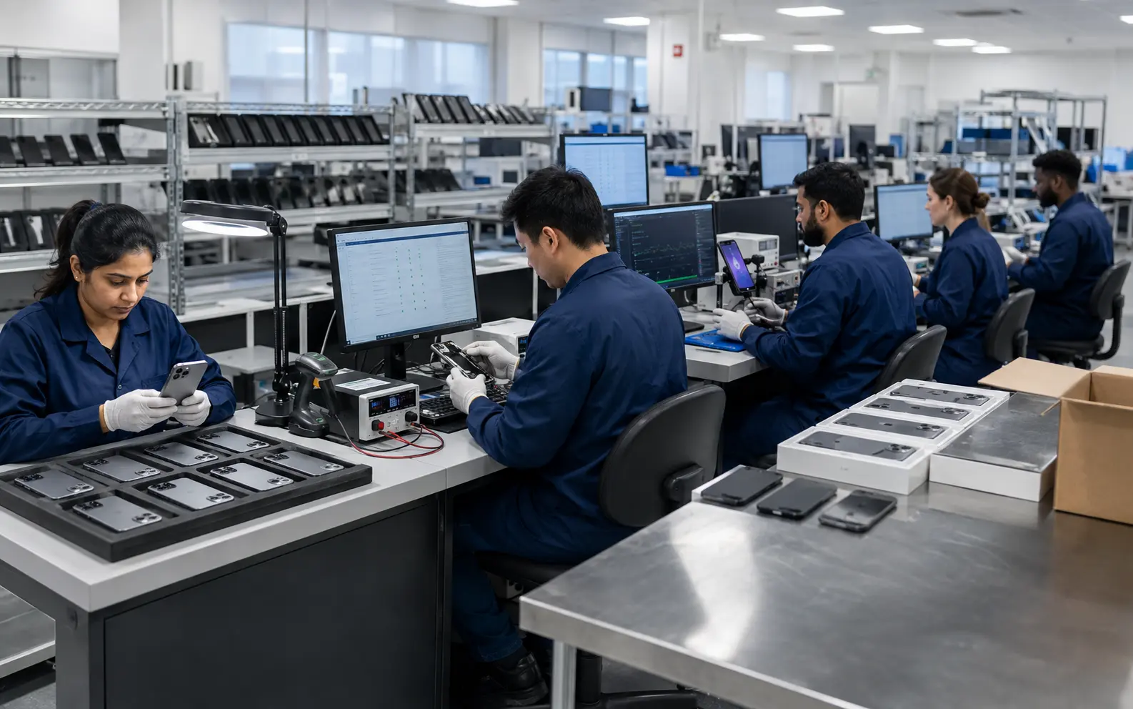 AI QC inspection lab visualization