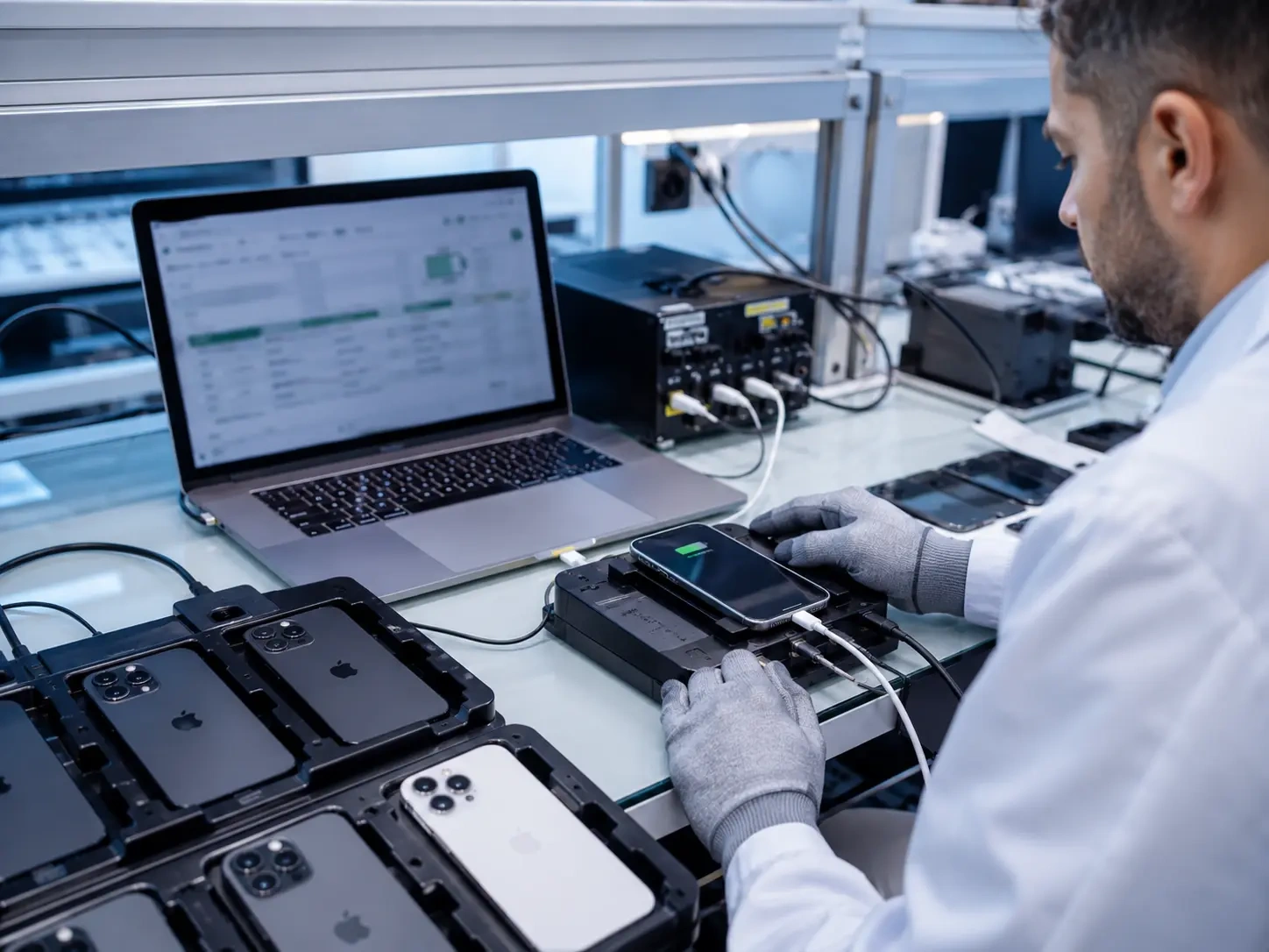 Battery testing equipment reading cycle counts