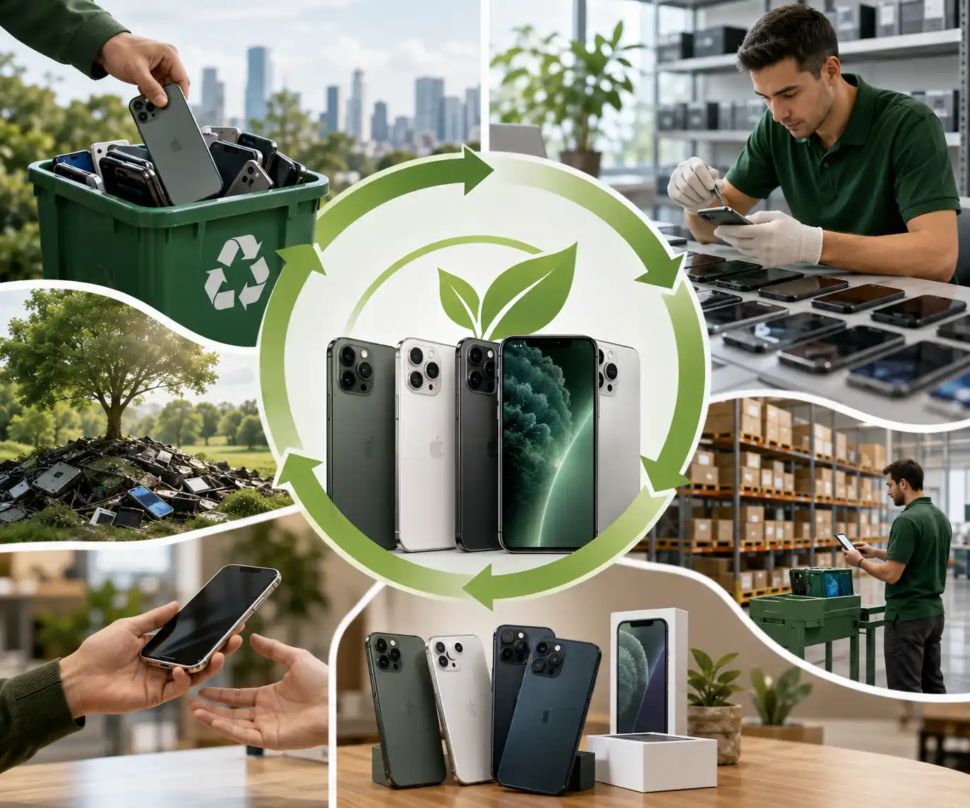 Circular economy diagram for used electronics