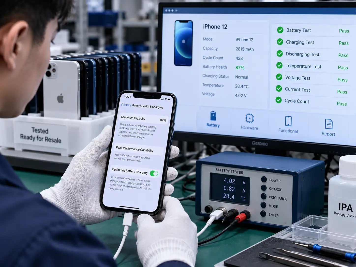 Battery diagnostic software screen