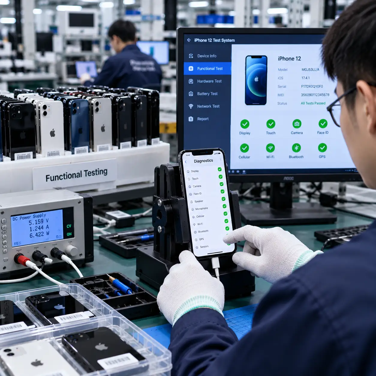 Diagnostic test station for smartphones