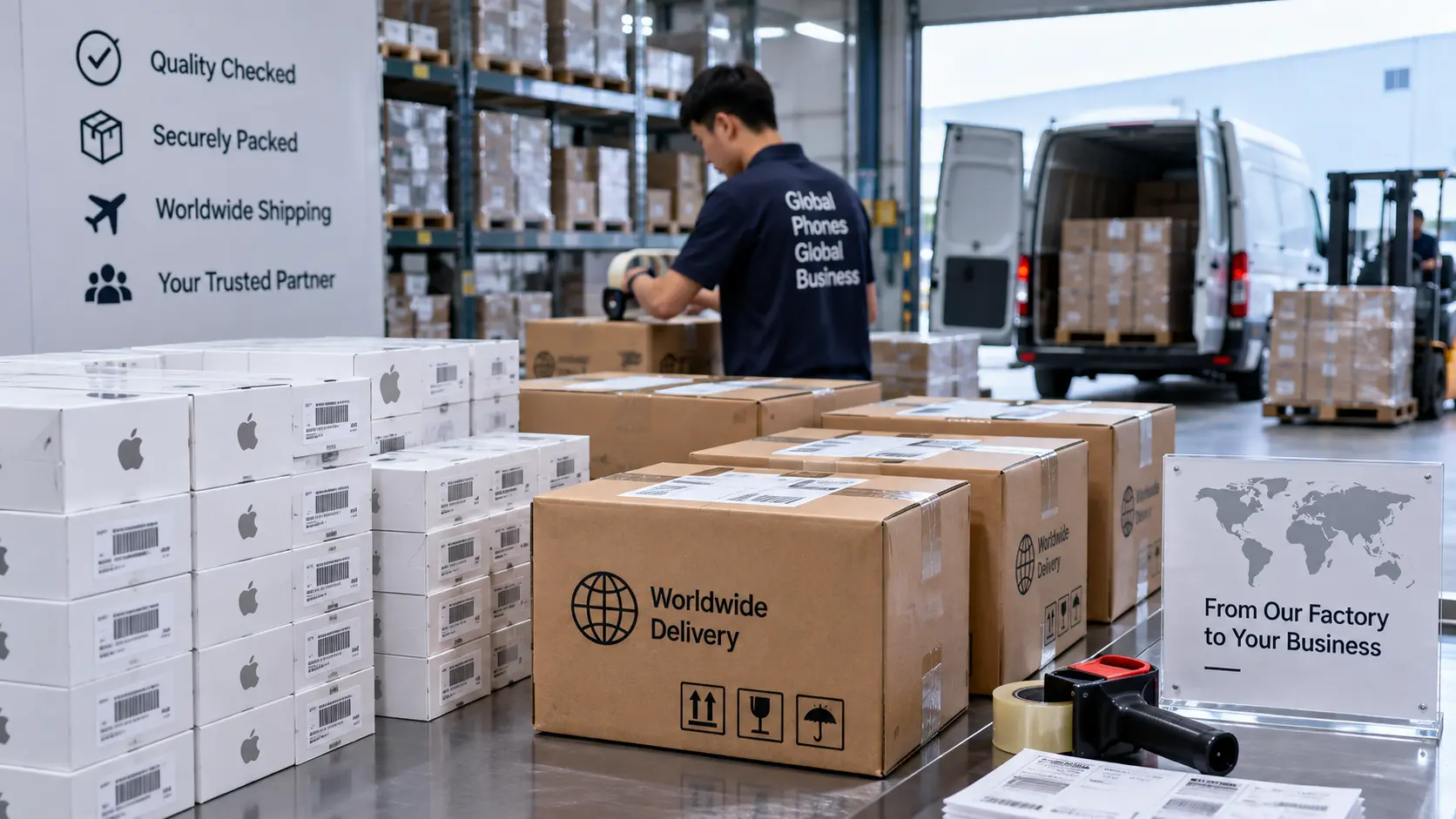 Palletized export shipment