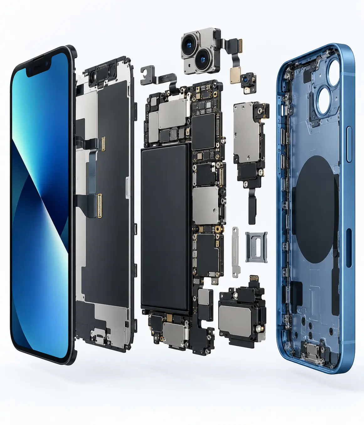 Refurbished iPhone 13 battery health diagnostic charging cycle and replacement testing