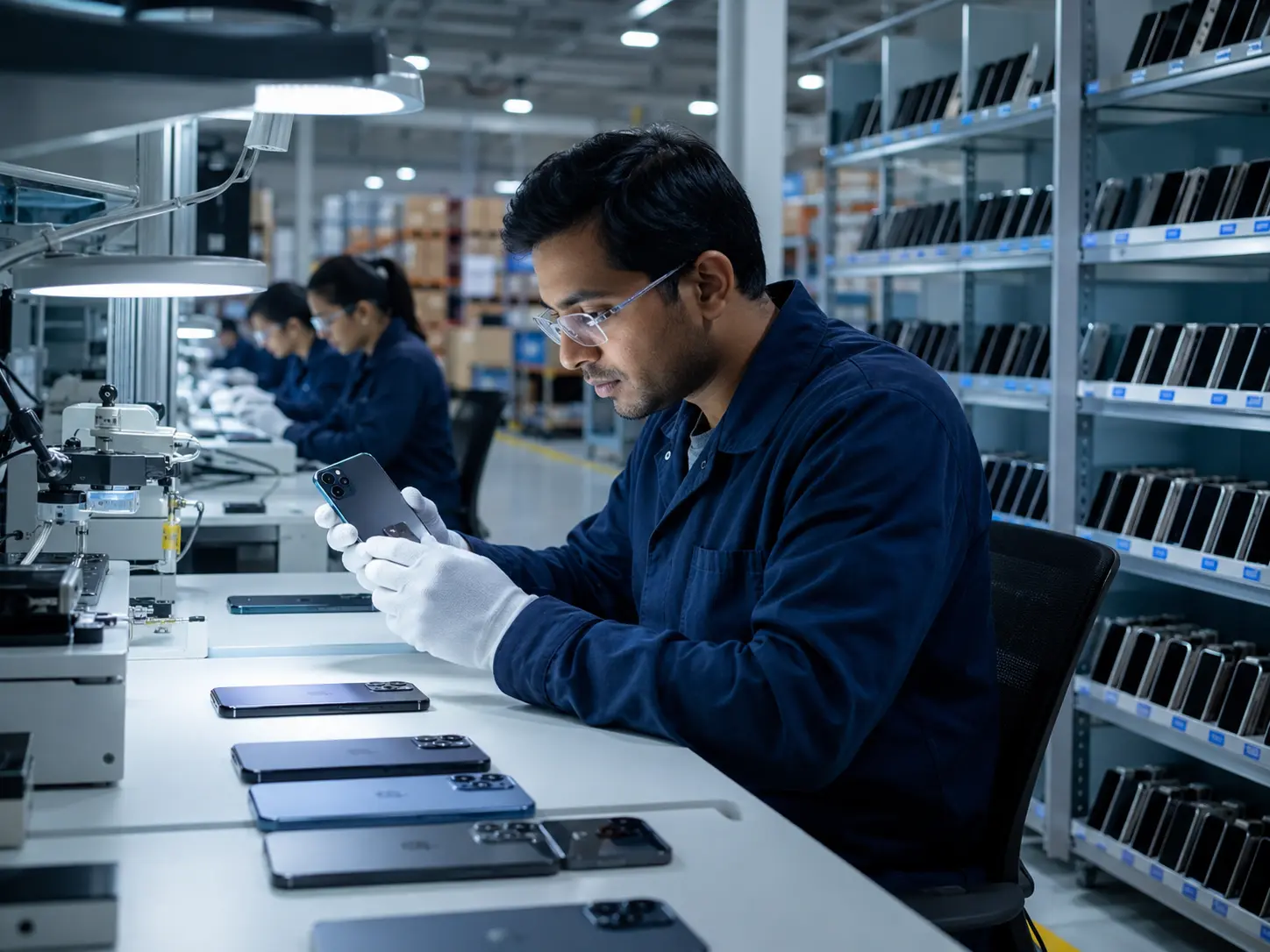 Refurbished iPhone 14 testing facility and warehouse