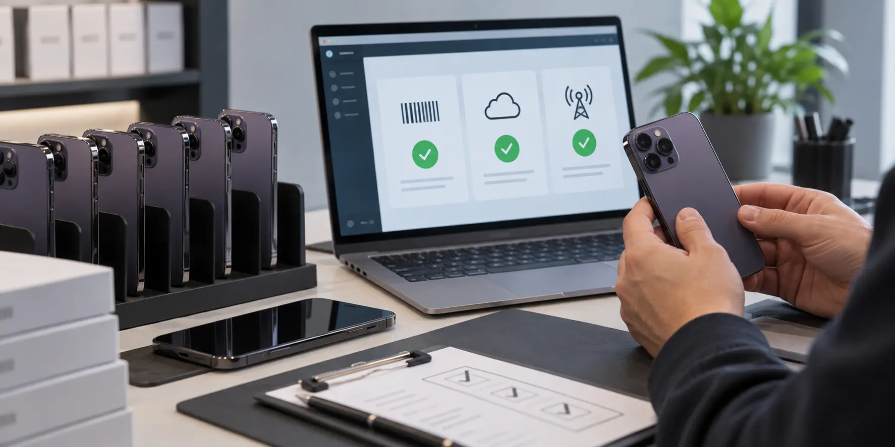 IMEI and iCloud verification dashboard