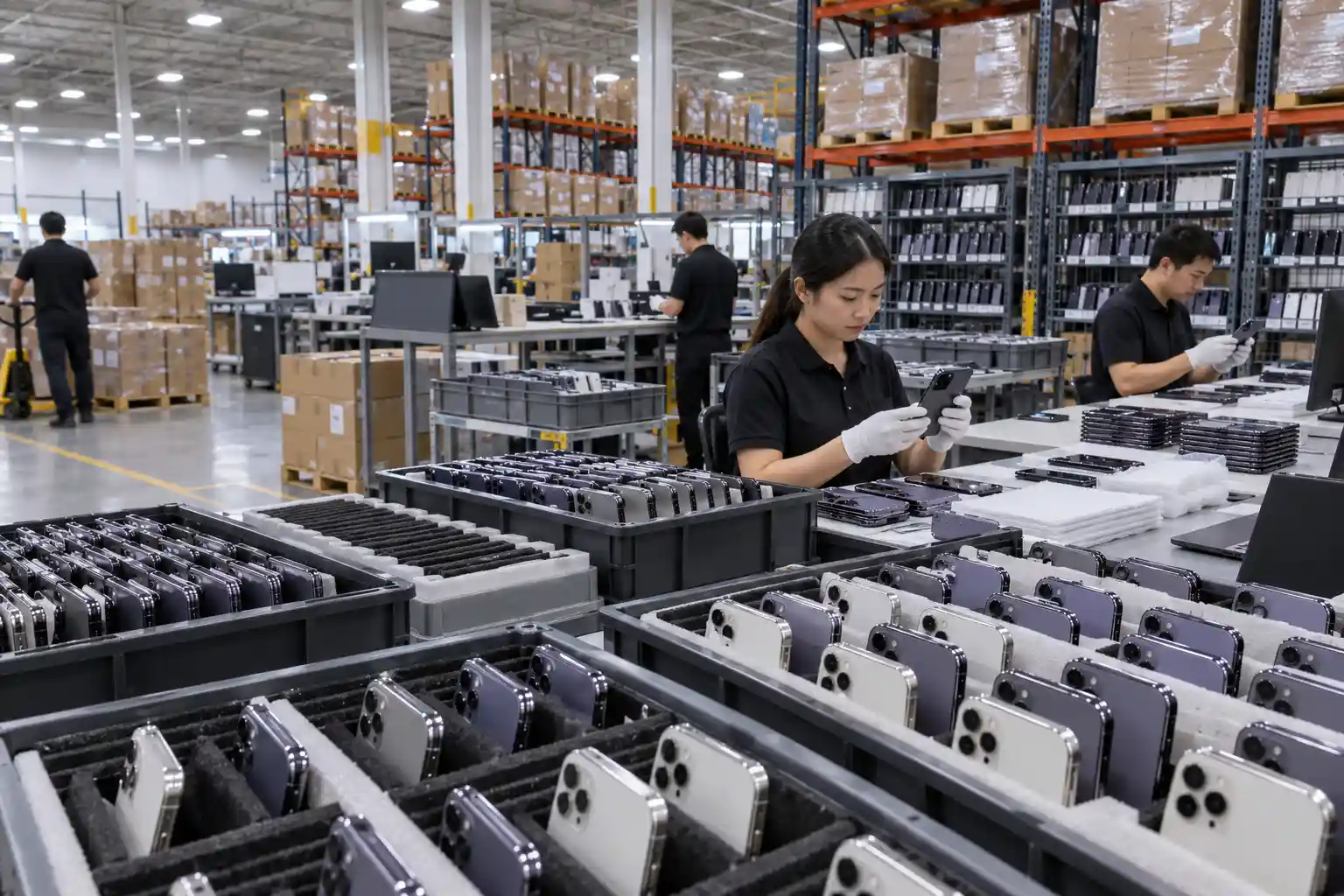 Wholesale warehouse inventory of used electronics