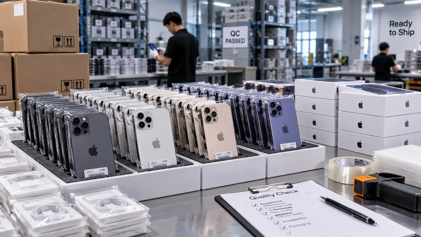 Used iPhone wholesale supplier quality control warehouse